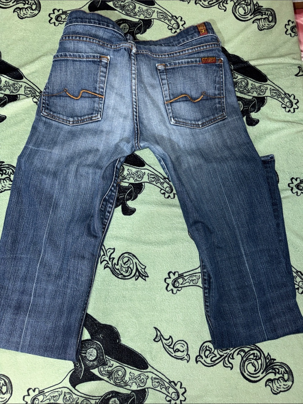 7 For All Mankind Women's Medium Blue Bootcut Jeans - Picture 7 of 10